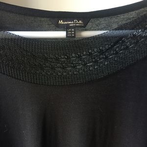 Massimo Dutti Black Lace TrimTop